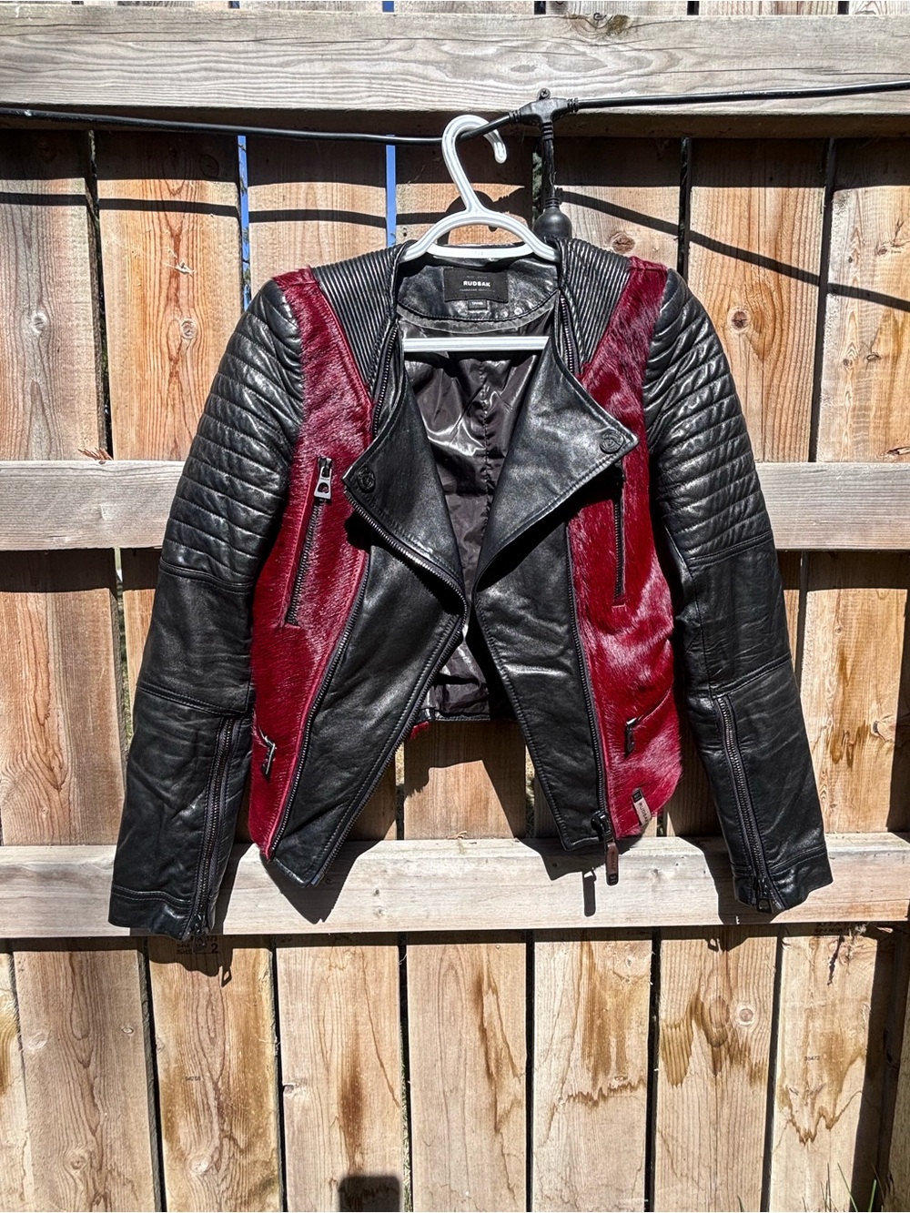 Rudsak Leather And Fur Moto Jacket